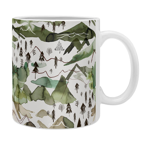 Ninola Design Mountains landscape Green Coffee Mug