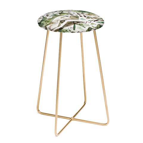 Ninola Design Mountains landscape Green Counter Stool