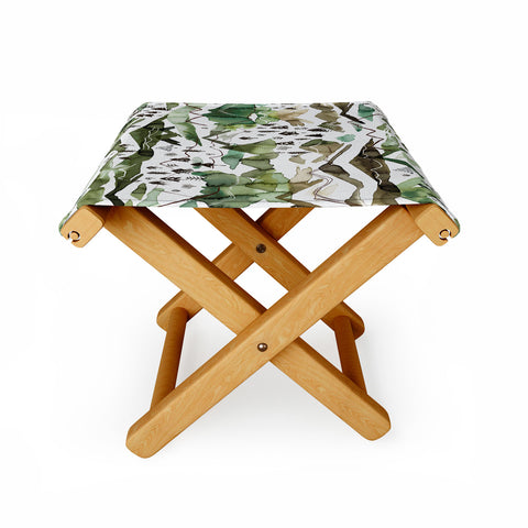 Ninola Design Mountains landscape Green Folding Stool