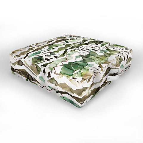 Ninola Design Mountains landscape Green Outdoor Floor Cushion