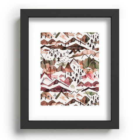 Ninola Design Mountains Red Recessed Framing Rectangle