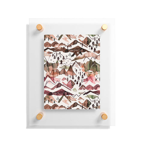 Ninola Design Mountains Red Floating Acrylic Print