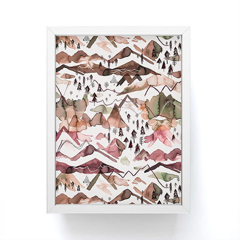Ninola Design Mountains Red Framed Mini Art Print