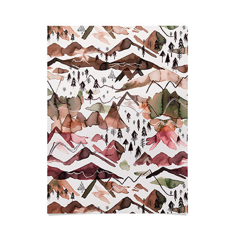 Ninola Design Mountains Red Poster