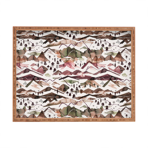 Ninola Design Mountains Red Rectangular Tray