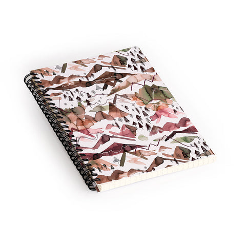 Ninola Design Mountains Red Spiral Notebook