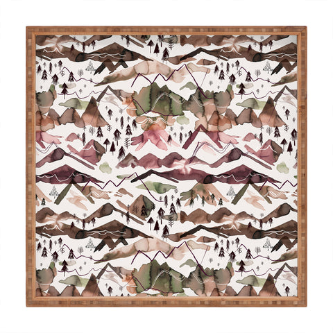 Ninola Design Mountains Red Square Tray