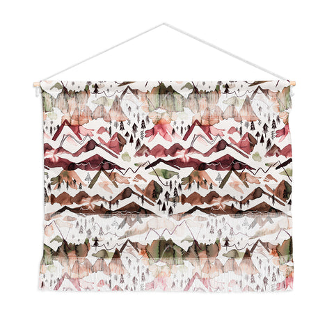 Ninola Design Mountains Red Wall Hanging Landscape