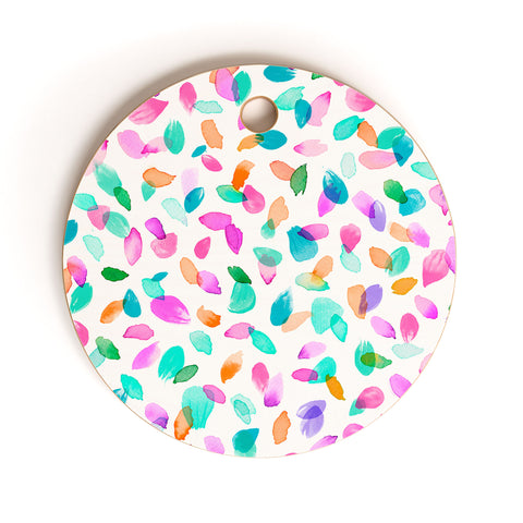Ninola Design Multicolored Confetti Flowers Cutting Board Round