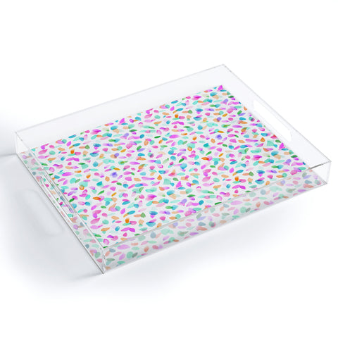 Ninola Design Multicolored Confetti Flowers Acrylic Tray