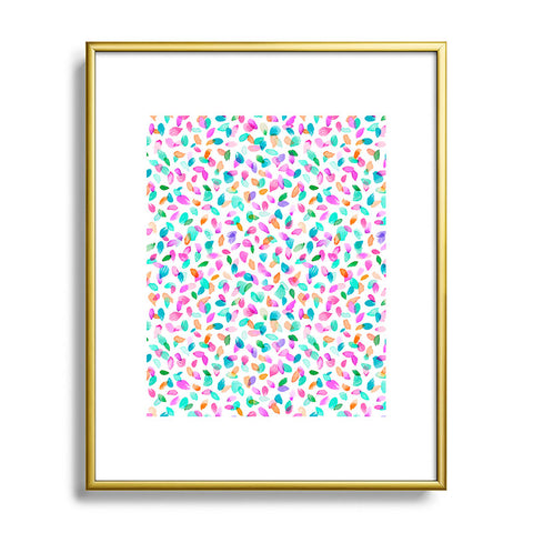 Ninola Design Multicolored Confetti Flowers Metal Framed Art Print