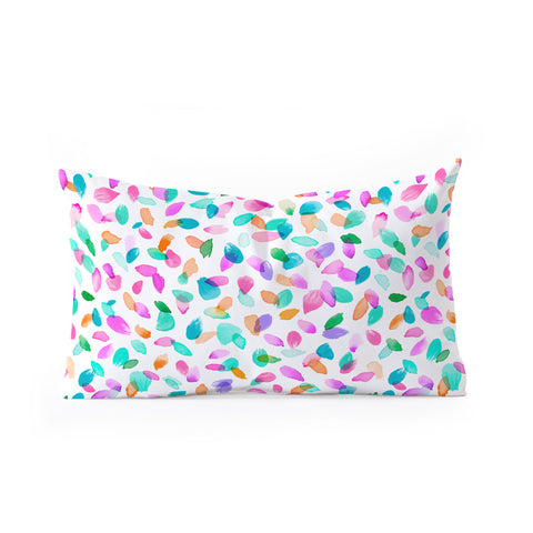 Ninola Design Multicolored Confetti Flowers Oblong Throw Pillow