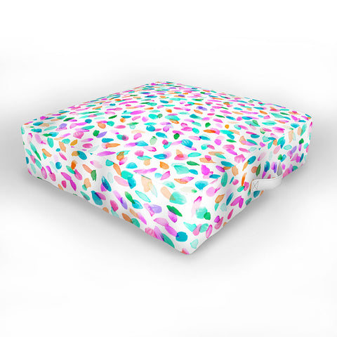 Ninola Design Multicolored Confetti Flowers Outdoor Floor Cushion