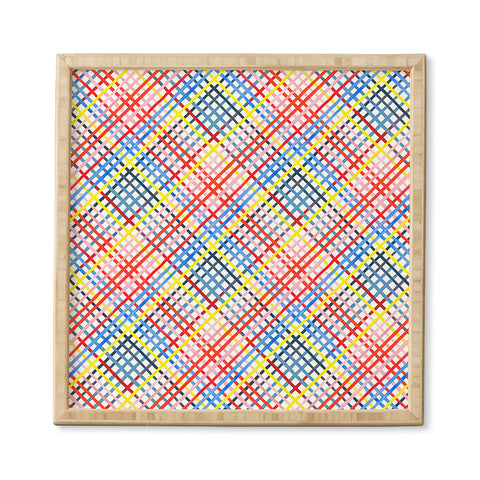 Ninola Design Multicolored diagonal gingham Framed Wall Art