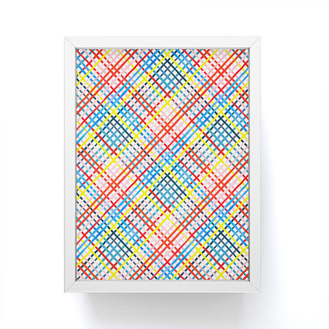 Ninola Design Multicolored diagonal gingham Framed Mini Art Print