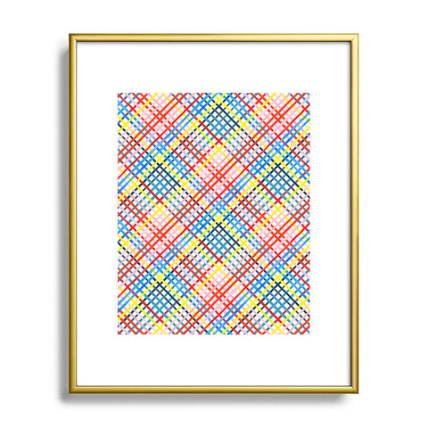 Ninola Design Multicolored diagonal gingham Metal Framed Art Print