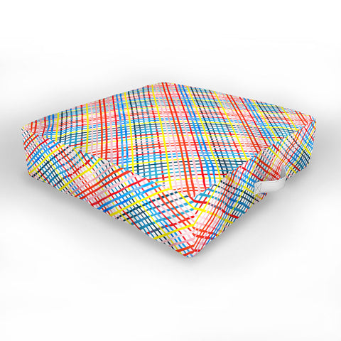 Ninola Design Multicolored diagonal gingham Outdoor Floor Cushion