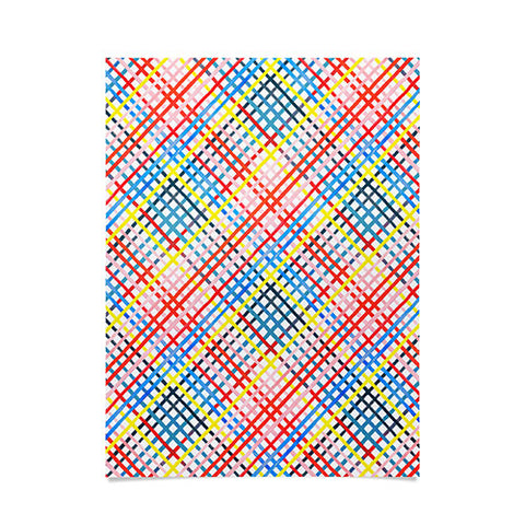 Ninola Design Multicolored diagonal gingham Poster