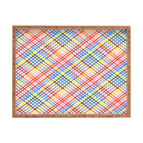 Ninola Design Multicolored diagonal gingham Rectangular Tray