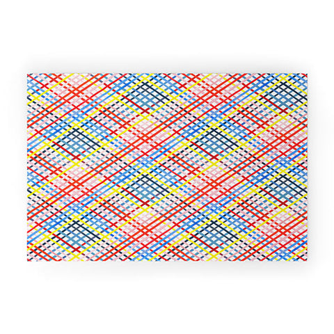 Ninola Design Multicolored diagonal gingham Welcome Mat
