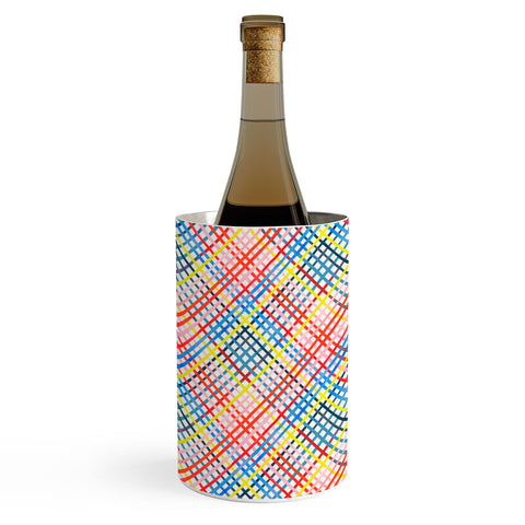 Ninola Design Multicolored diagonal gingham Wine Chiller