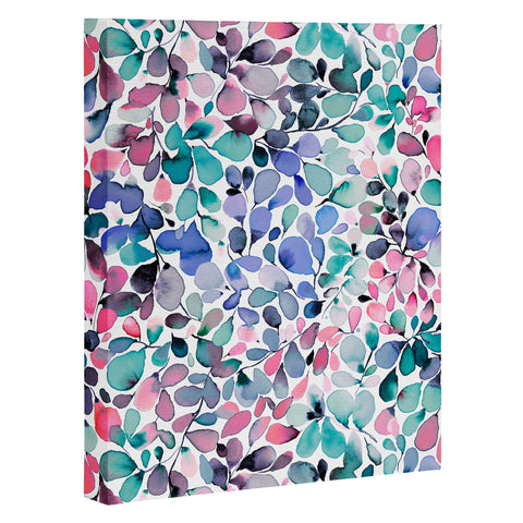 Ninola Design Multicolored Floral Ivy Pastel Art Canvas