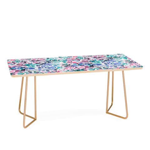 Ninola Design Multicolored Floral Ivy Pastel Coffee Table