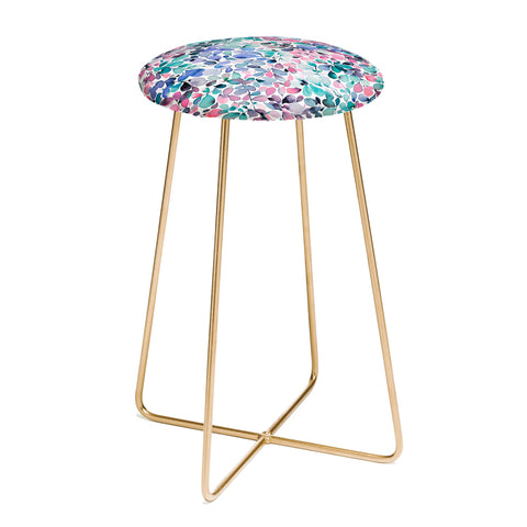 Ninola Design Multicolored Floral Ivy Pastel Counter Stool