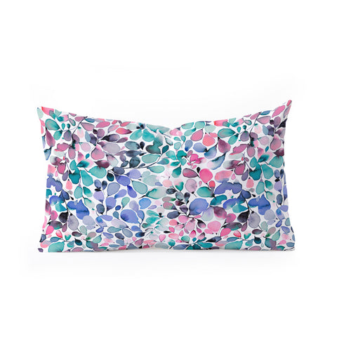 Ninola Design Multicolored Floral Ivy Pastel Oblong Throw Pillow