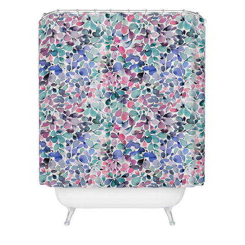 Ninola Design Multicolored Floral Ivy Pastel Shower Curtain
