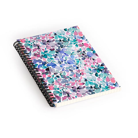 Ninola Design Multicolored Floral Ivy Pastel Spiral Notebook
