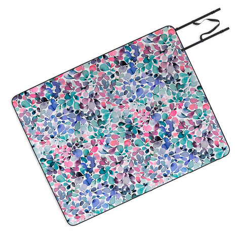 Ninola Design Multicolored Floral Ivy Pastel Picnic Blanket