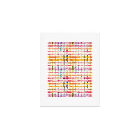 Ninola Design Multicolored gingham squares watercolor Art Print
