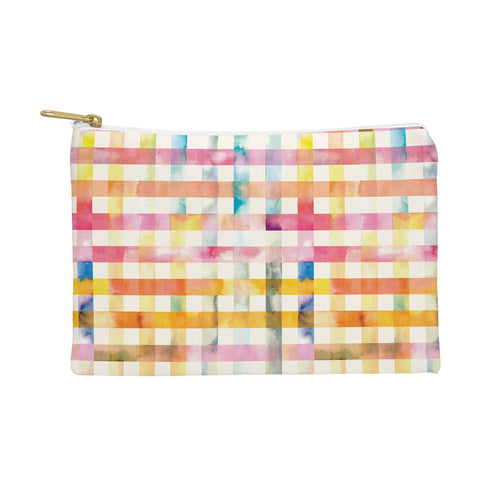 Ninola Design Multicolored gingham squares watercolor Pouch
