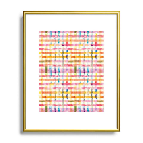 Ninola Design Multicolored gingham squares watercolor Metal Framed Art Print