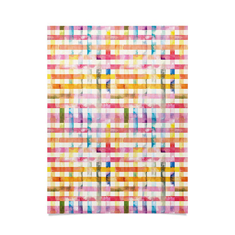Ninola Design Multicolored gingham squares watercolor Poster