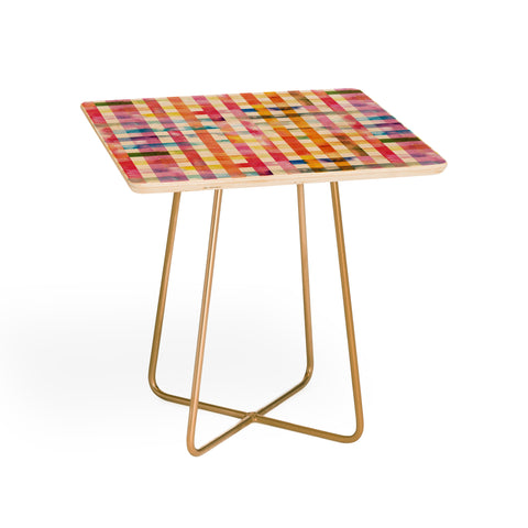 Ninola Design Multicolored gingham squares watercolor Side Table