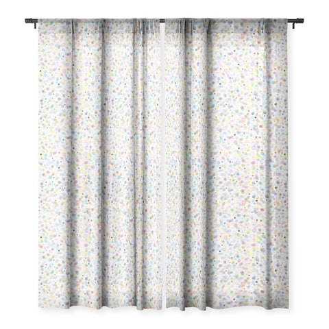 Ninola Design Multicolored pastel bubbles dream Sheer Window Curtain