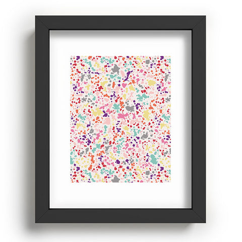 Ninola Design Multicolored Splatter Drops Painting Recessed Framing Rectangle