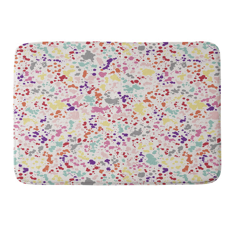 Ninola Design Multicolored Splatter Drops Painting Memory Foam Bath Mat