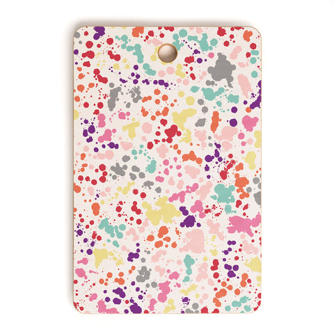 Ninola Design Multicolored Splatter Drops Painting Cutting Board Rectangle