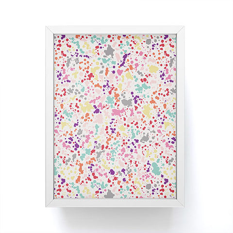 Ninola Design Multicolored Splatter Drops Painting Framed Mini Art Print