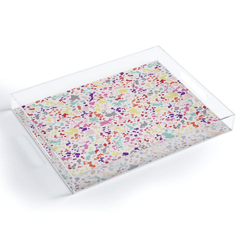 Ninola Design Multicolored Splatter Drops Painting Acrylic Tray