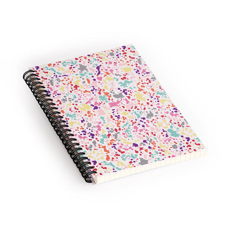 Ninola Design Multicolored Splatter Drops Painting Spiral Notebook