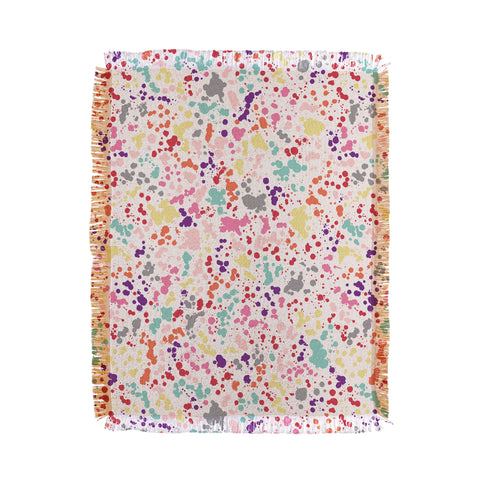 Ninola Design Multicolored Splatter Drops Painting Throw Blanket