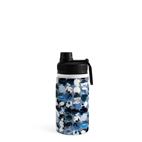 Ninola Design Navy Gray Ink Dots Water Bottle