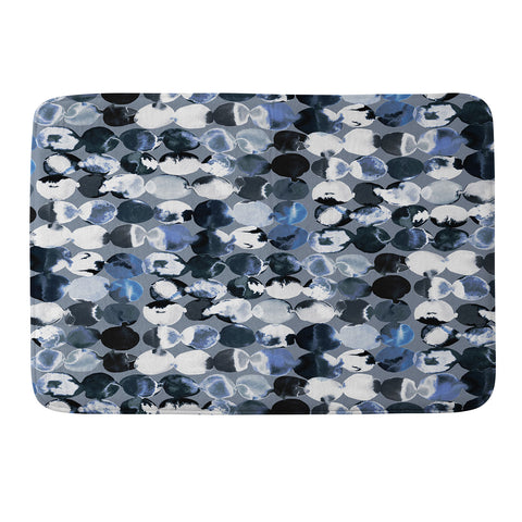 Ninola Design Navy Gray Ink Dots Memory Foam Bath Mat