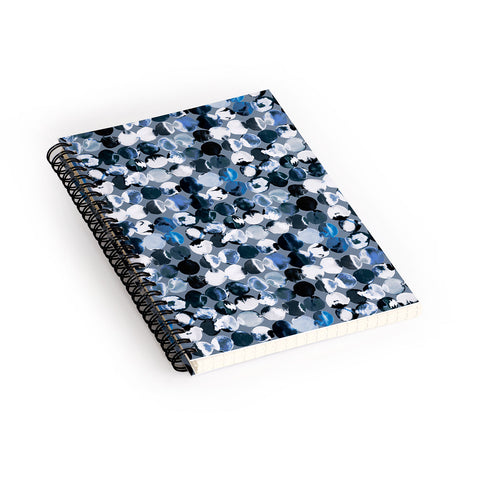 Ninola Design Navy Gray Ink Dots Spiral Notebook