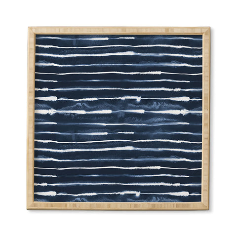 Ninola Design Navy ink stripes Framed Wall Art