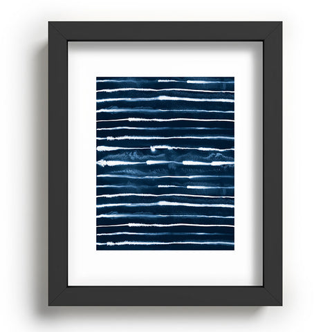Ninola Design Navy ink stripes Recessed Framing Rectangle